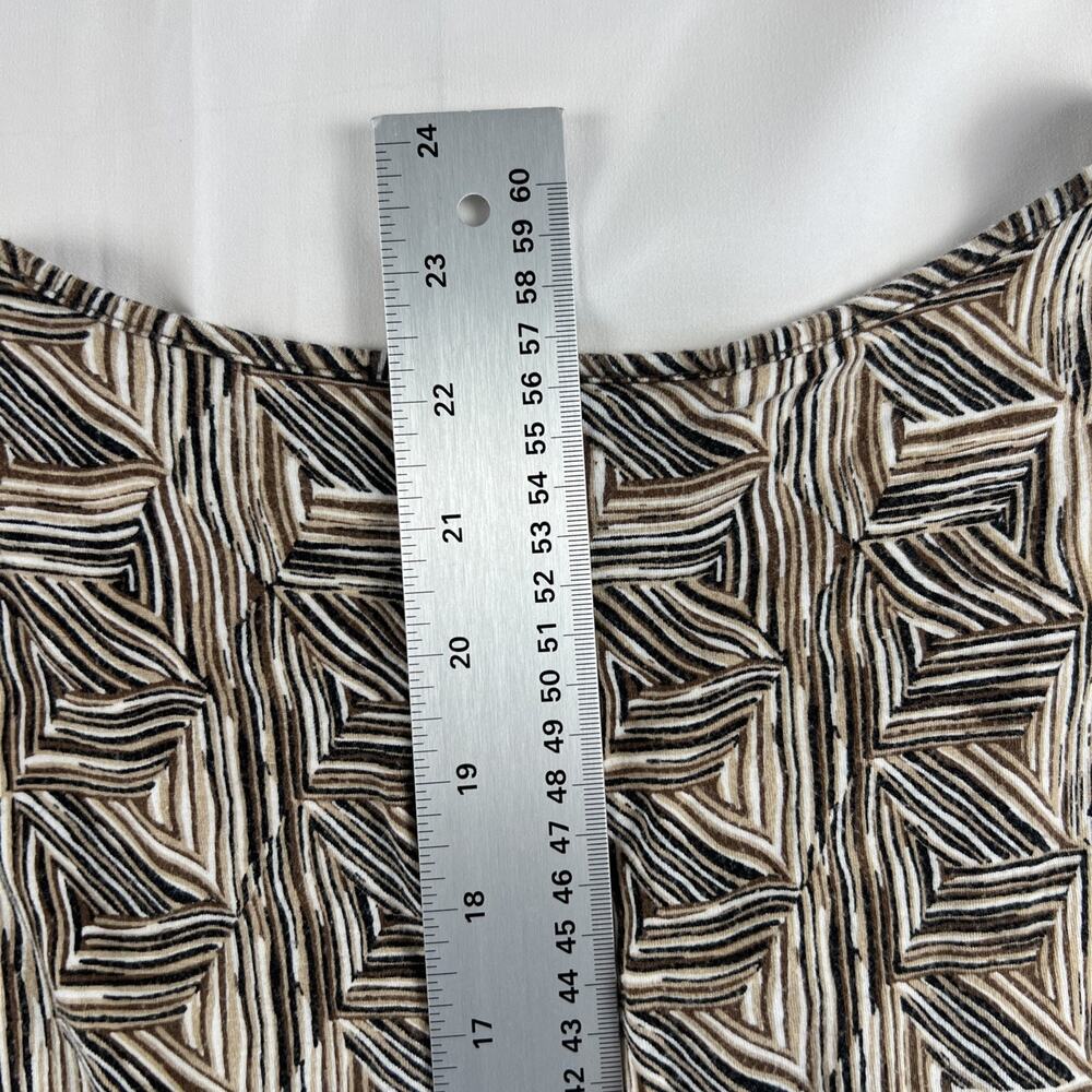 Loft Ann Taylor Black White Tan Sleeveless Pullover Stretch Top XL - Picture 6 of 9